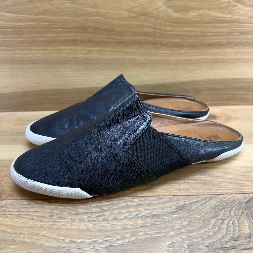 Frye Melanie Mules Womens 7 M Black Leather Slip On flats